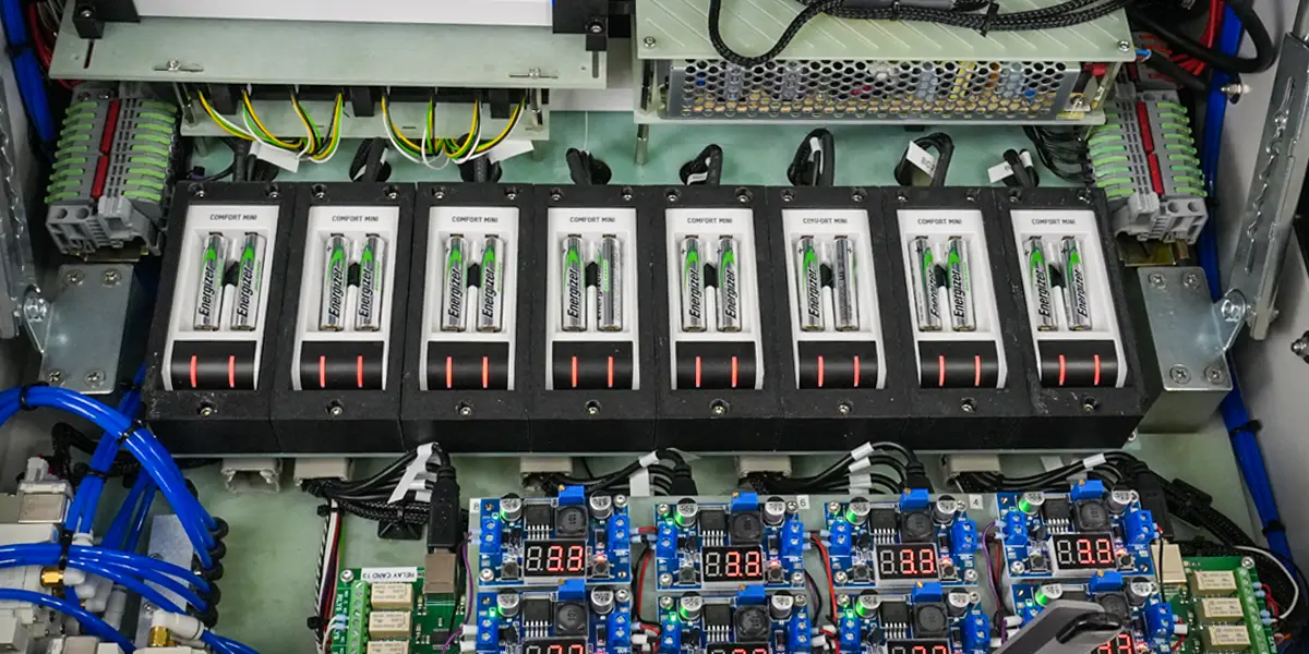 inside-board-63254-webp Battery modules inside In Circuit Test Fixture.