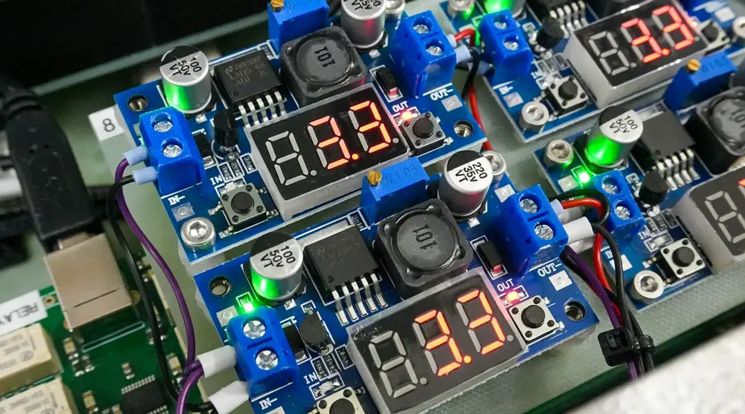 Inside closeup of internals of an In Circuit Test Fixture