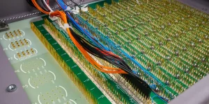 ICT Test Fixture, inside, pins.