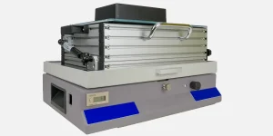 ICT Test Fixture, side on view.