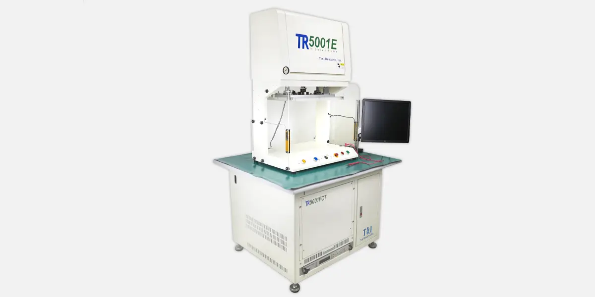 Full test system, side view, TR5001E test system.