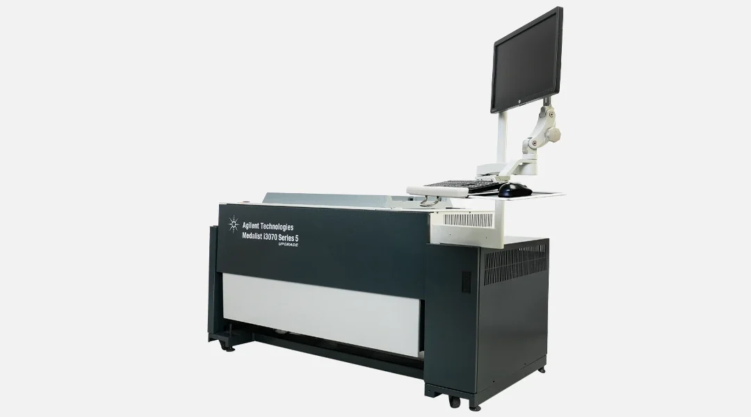 Angled side view of the Agilent ICT i3070 test system that Forwessun has refurbished.